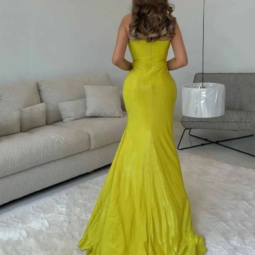 Simple Prom Dress For Women Sexy Strapless Formal Evening Gowns Mermaid Sleeveless Floor Length Party Dresses فساتين السهرة