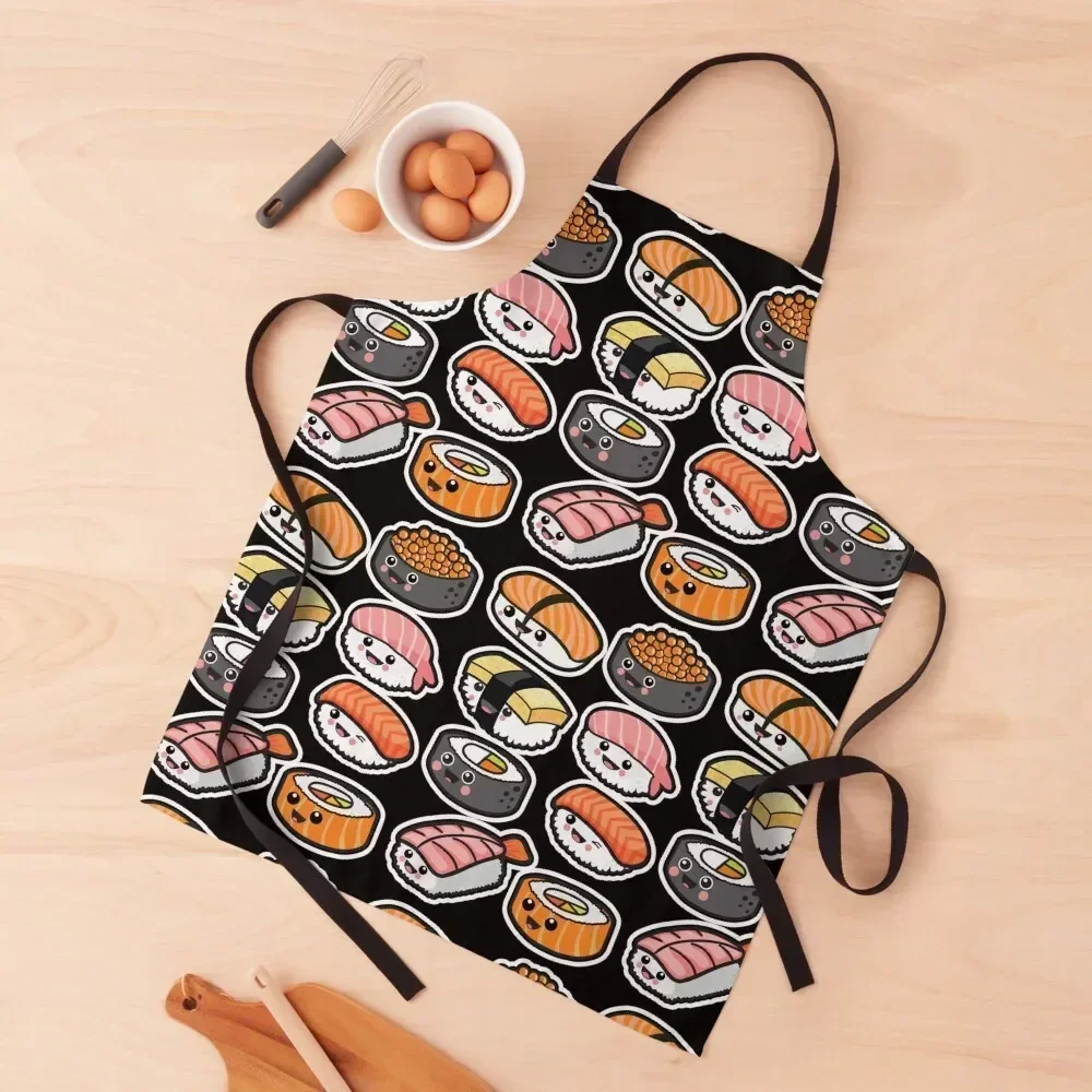 

Sushi family Apron custom women's kitchen for women with pocket Useful Things For Kitchen Sexy Apron