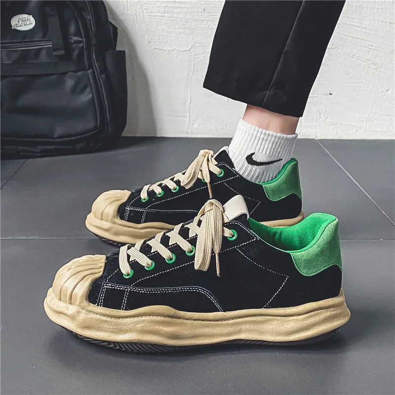 2023 New Men Canvas Shoes Casual Sneakers Spring Autumn Mens Vulcanized Shoes High Quality Breathable Comfortable Flat Lace Up