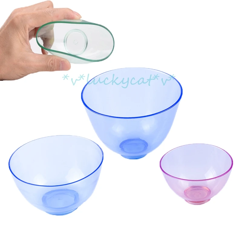 

high quality 3pcs Dental Lab Silicone Flexible Rubber Mixing Bowls + 3pcs Spatulas Sale dental lab tool