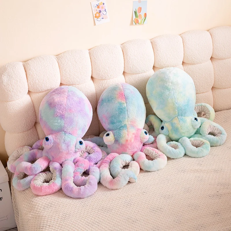 Creative Candy Octopus Marine Organism Super Soft Dolls Throw Pillow Toys Cartoon Dolls Girls Birthday Gifts Home Party Decor