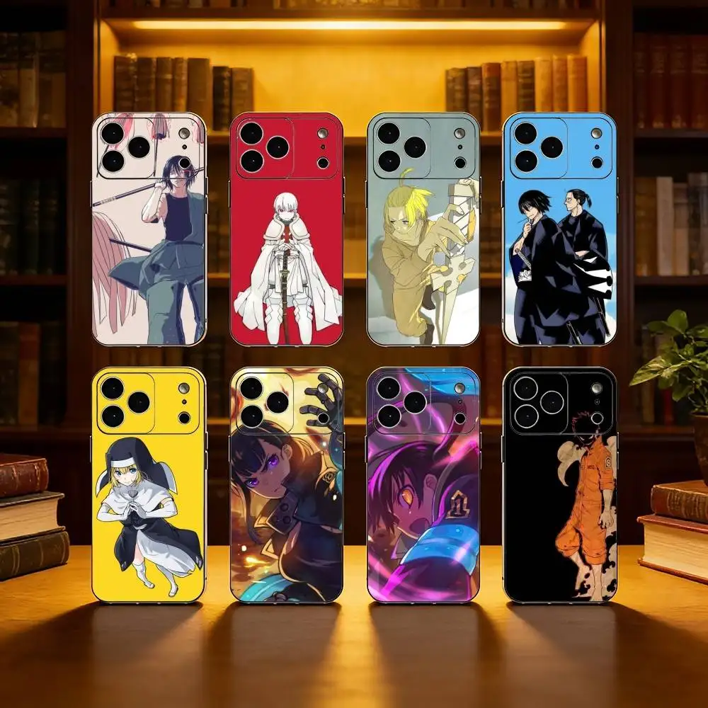 

COOL Anime F-Fire Force Phone Case For iPhone 17,16,15,14,13,12,11 Plus,Pro Max, Soft Silicone Black Cover