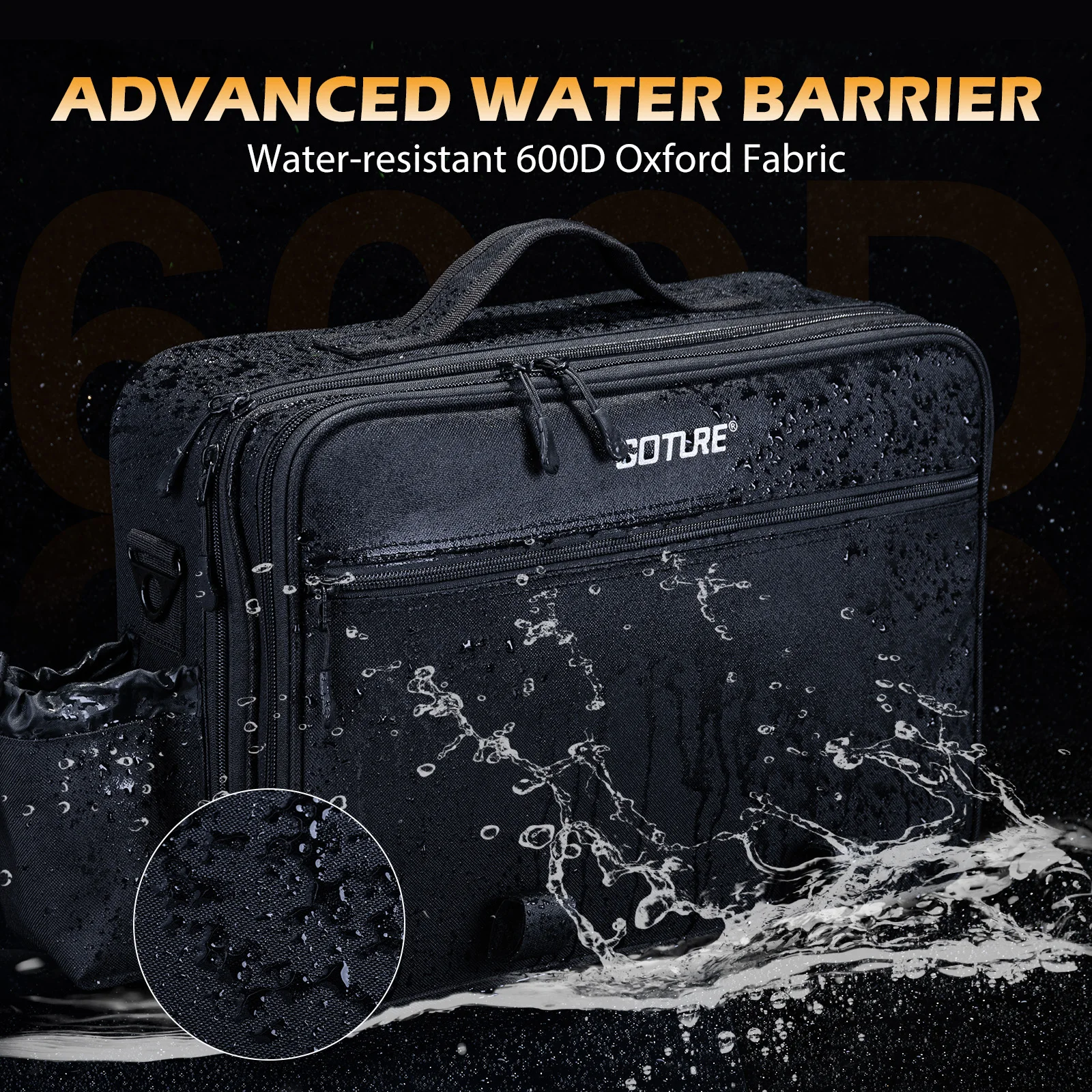 600D Oxford PVC Fishing Tackle Bag Saltwater Resistant Flexible Partition System Rod Holders Multi Compartment Gear Case