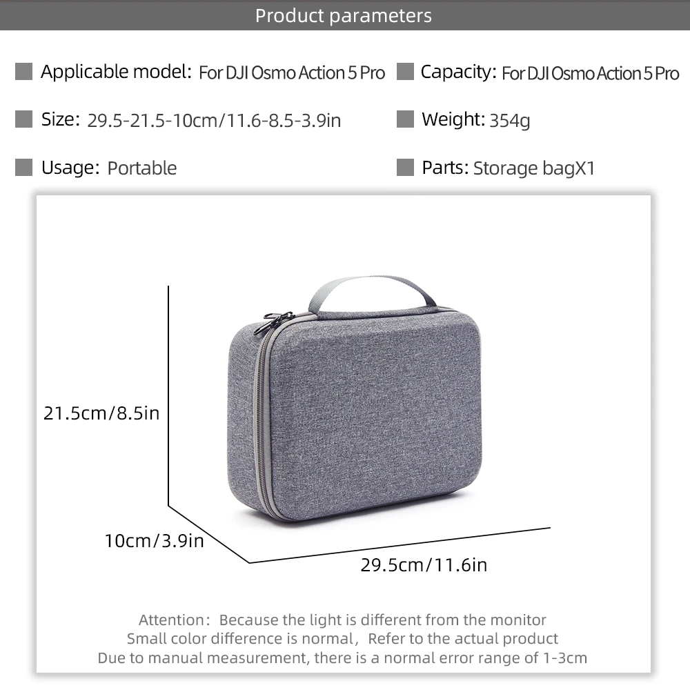 Storage Bag For DJI Action 5 Pro Sports Camera Clutch Carrying Box Case DJI Action 5 Action Camera Accessories