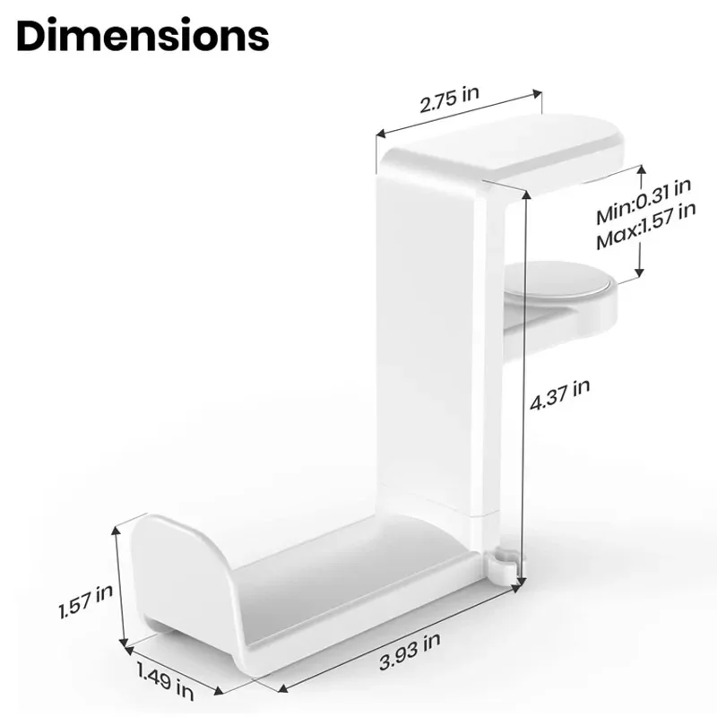 No Punch Table Clip Hook Headphone Holder 360 Degree Rotating Headphone Holder Storage Hanging Cloth Coat Keys Towel Organizer image 6
