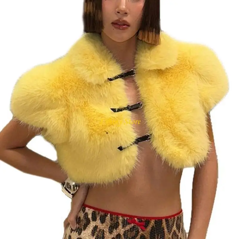 N58F Short Artificial Furs Capelet Vest Breathable Sleeveless Tops Lightweight Winter Shoulder Wrap For Outdoor Activities