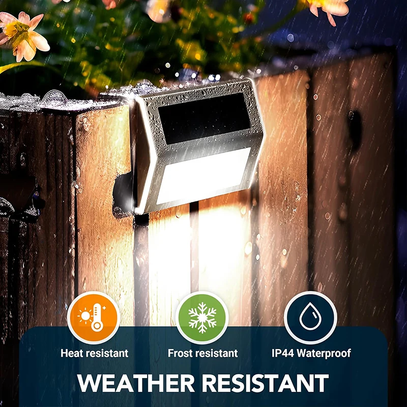 أضواء السياج الشمسية LED في الهواء الطلق أضواء للأرضيات مقاوم للماء خطوة الإضاءة لدرج درج فناء الشرفة مسار الممشى حديقة