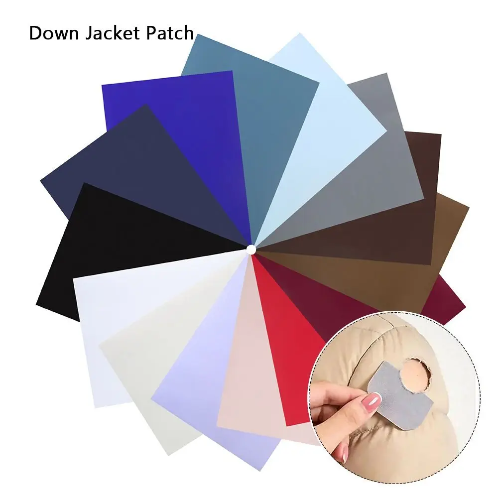No Ironing 15x20cm Down Jacket Patch Multi Color Glossy Self-Adhesive Patch Thermoadhesive DIY Craft Nylon Repair Patch Clothing
