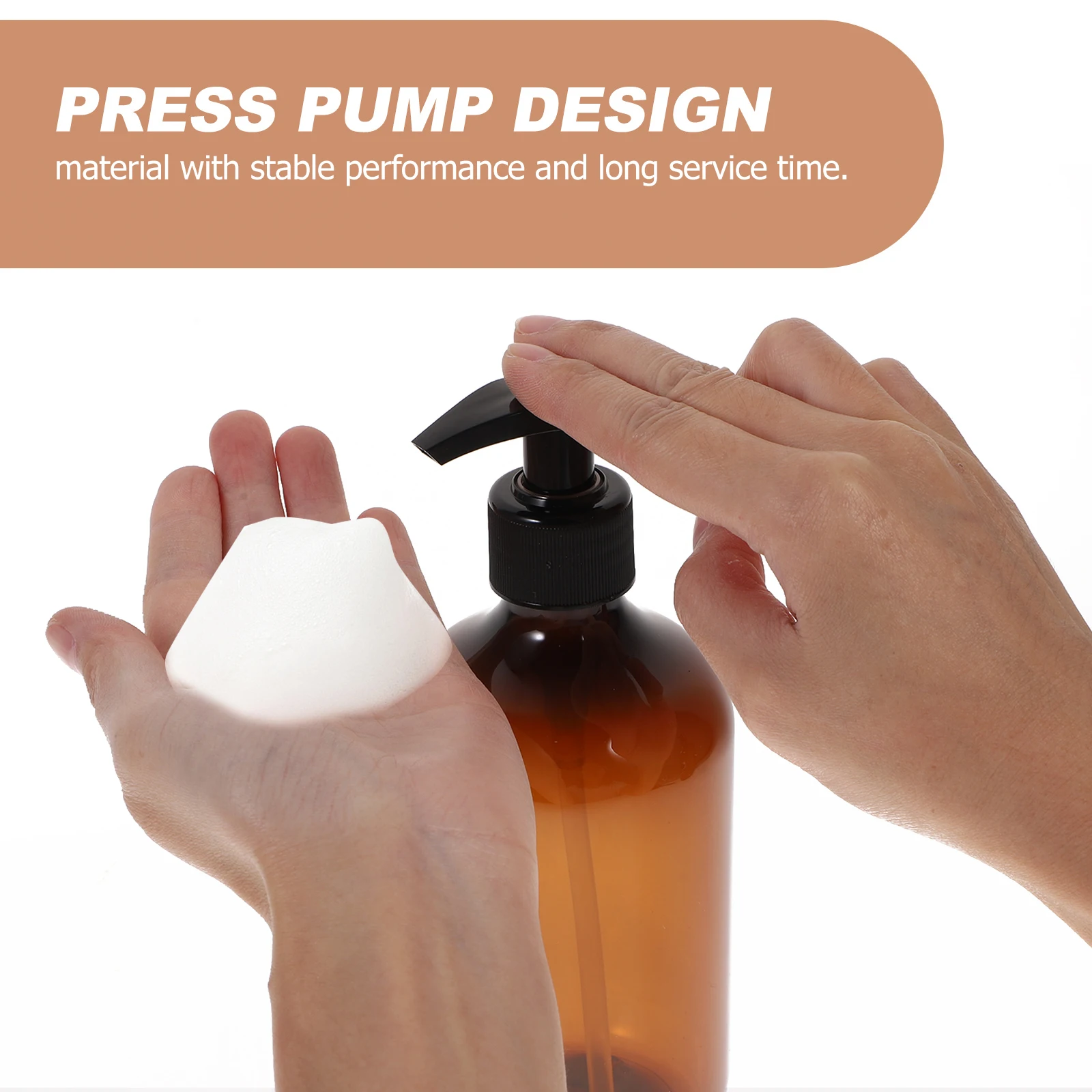 

2pcs 500Ml Empty Plastic Lotion Bottles Reusable For Diy Liquid Soap Shampoo Body Wash Refillable Pump Dispenser Brown