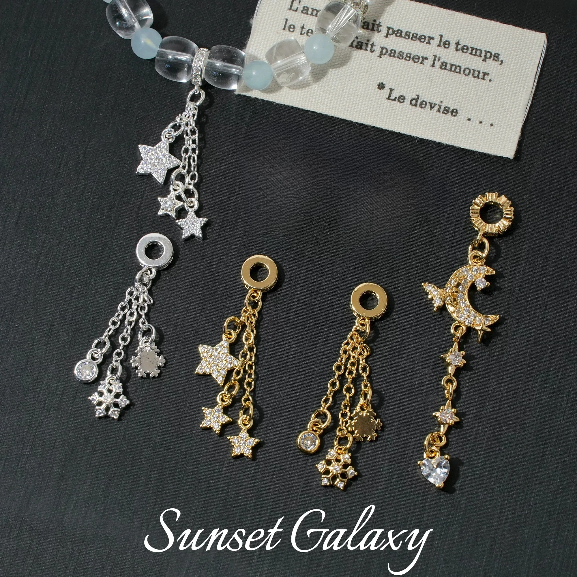 18k Gold-plated Diamond Pentagram Cross Pendant Handmade DIY Bracelet Jewelry Accessories Material