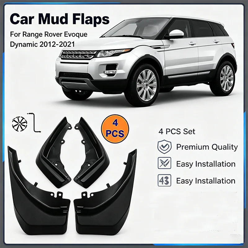 For Range Rover Evoque Dynamic 2012-2021 4PCS Mud Flaps Splash Guards Front Rear Wheel Fender Mudguards Car Exterior Protection