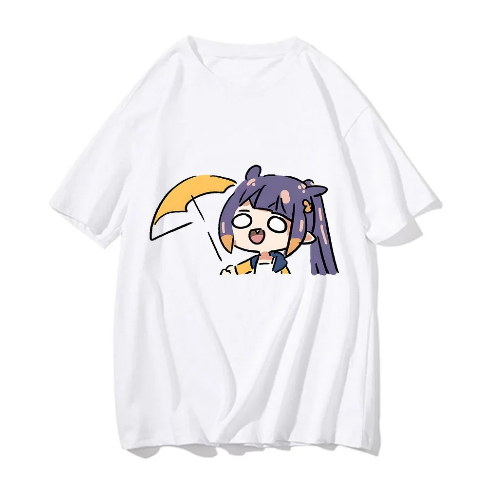 Ninomae Inanis Tako Tshirt 100% Cotton T Shirt Unisex Harajuku Manga Tees Kawaii Anime Clothes Summer Oversized O-neck Shirts