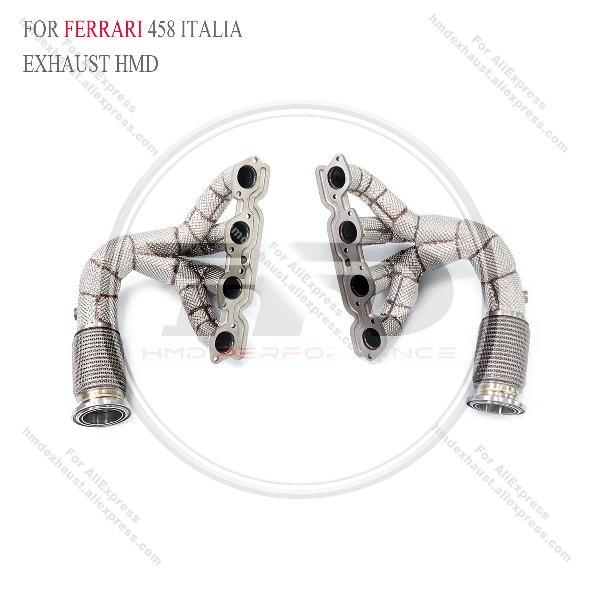 

HMD 304SS Valved Manifold for Ferrari 458 Italia – Heat-shielded, cat-delete, ISO-certified performance exhaust