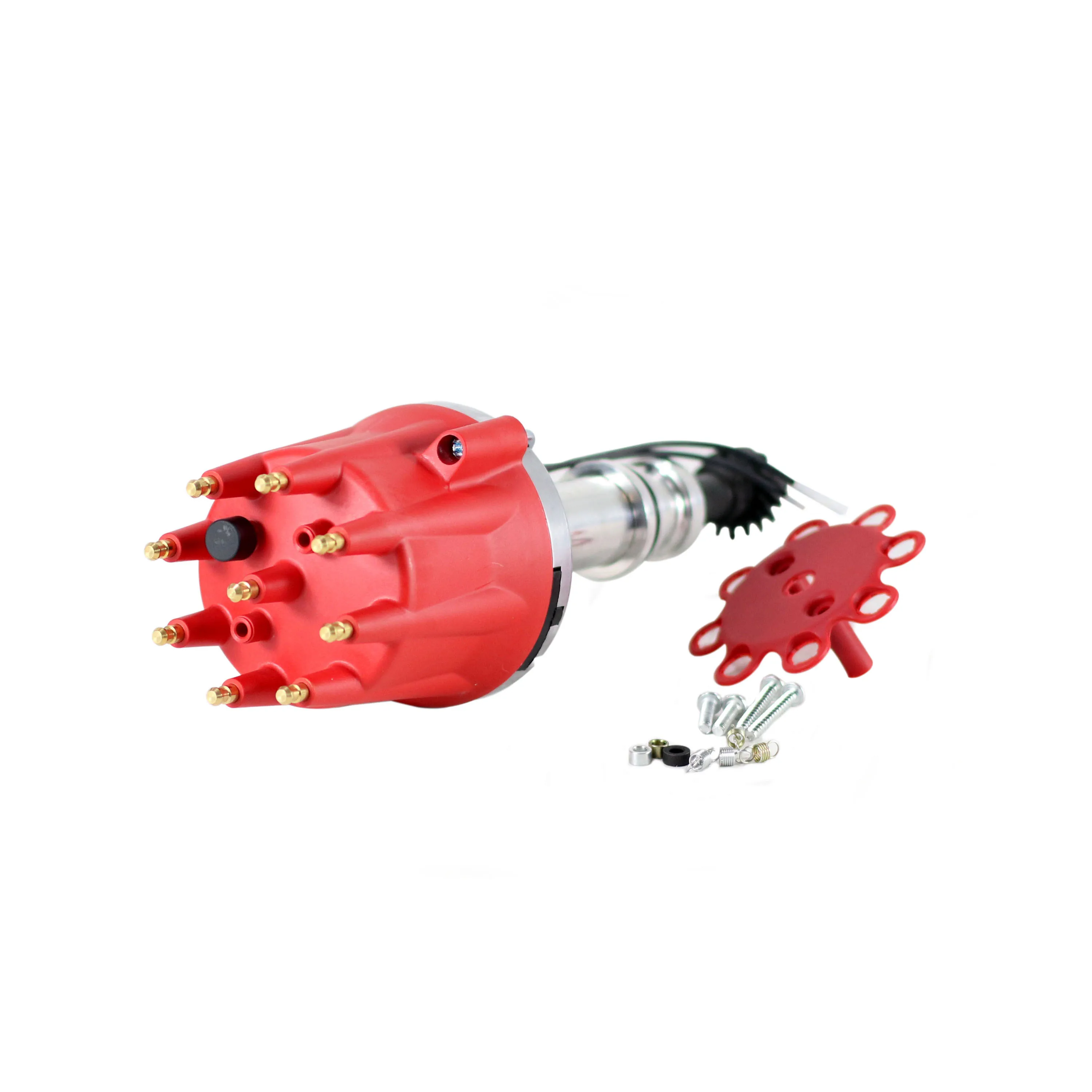 Distribuidor SherryBerg EFI para Ford 351 Cleveland/Ford BB 42-460, motor BB/351C V8, tapa roja del distribuidor Pro-Billet de la serie Pro