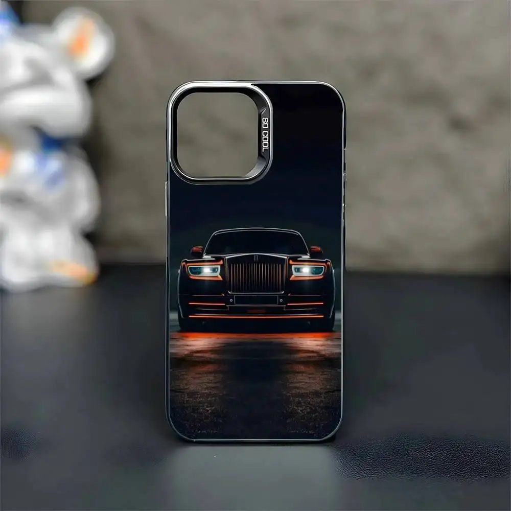 De ultieme luxe sedan telefoonhoesje voor iPhone 16,15,14,13,12,11, Mini, Pro, MAX zwarte matte schokbestendige hoes