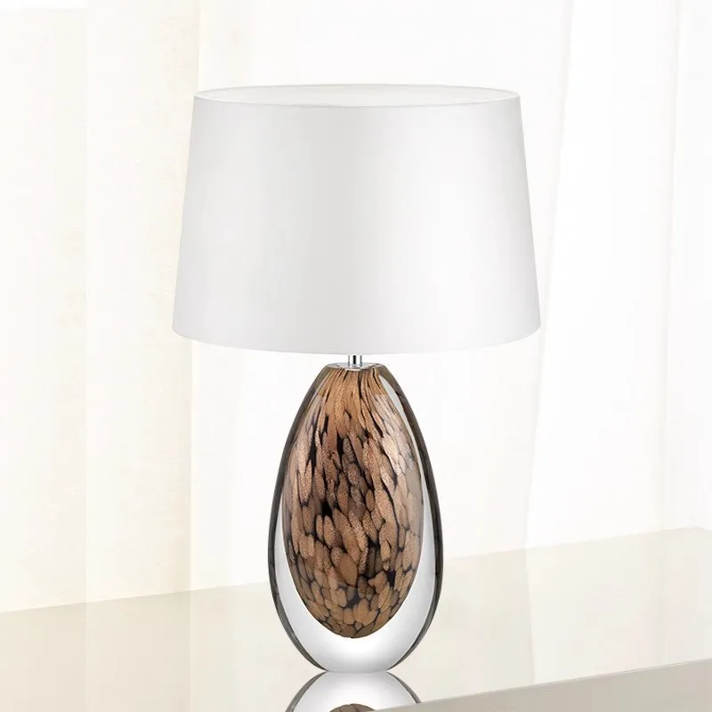Modern glazed table lamp light luxury ins crystal bedroom bedside lamp European simple hotel model room high-end art