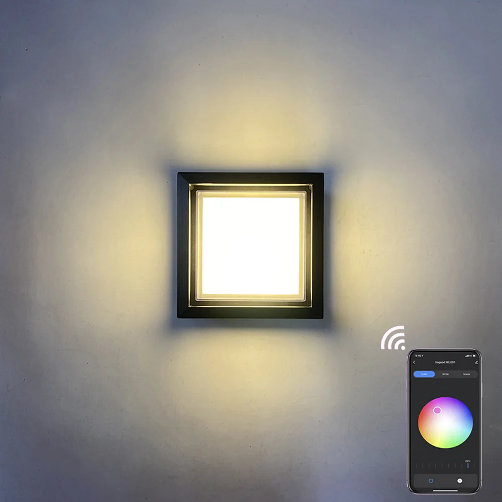 Smart RGB Remote LED Cube Wall Sconces, WiFi Wall Light, Music Sync, Lâmpadas impermeáveis para corredor, ao ar livre