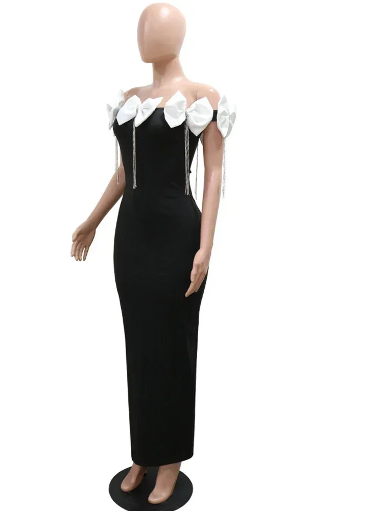 Gorgeous Off Shoulder Crystal Fringed Party Dress Beautiful Starlit Radiance Queen- Draping Rhinestones Long Dresses