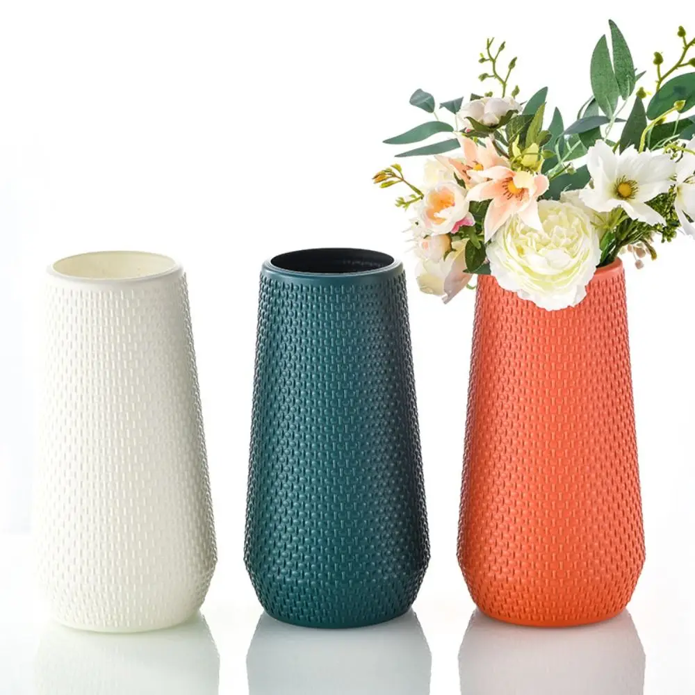 Large Modern Flower Vase Plastic Vase Flower Pot Basket Nordic Home Living Room Decoration Ornament Flower Arrangement