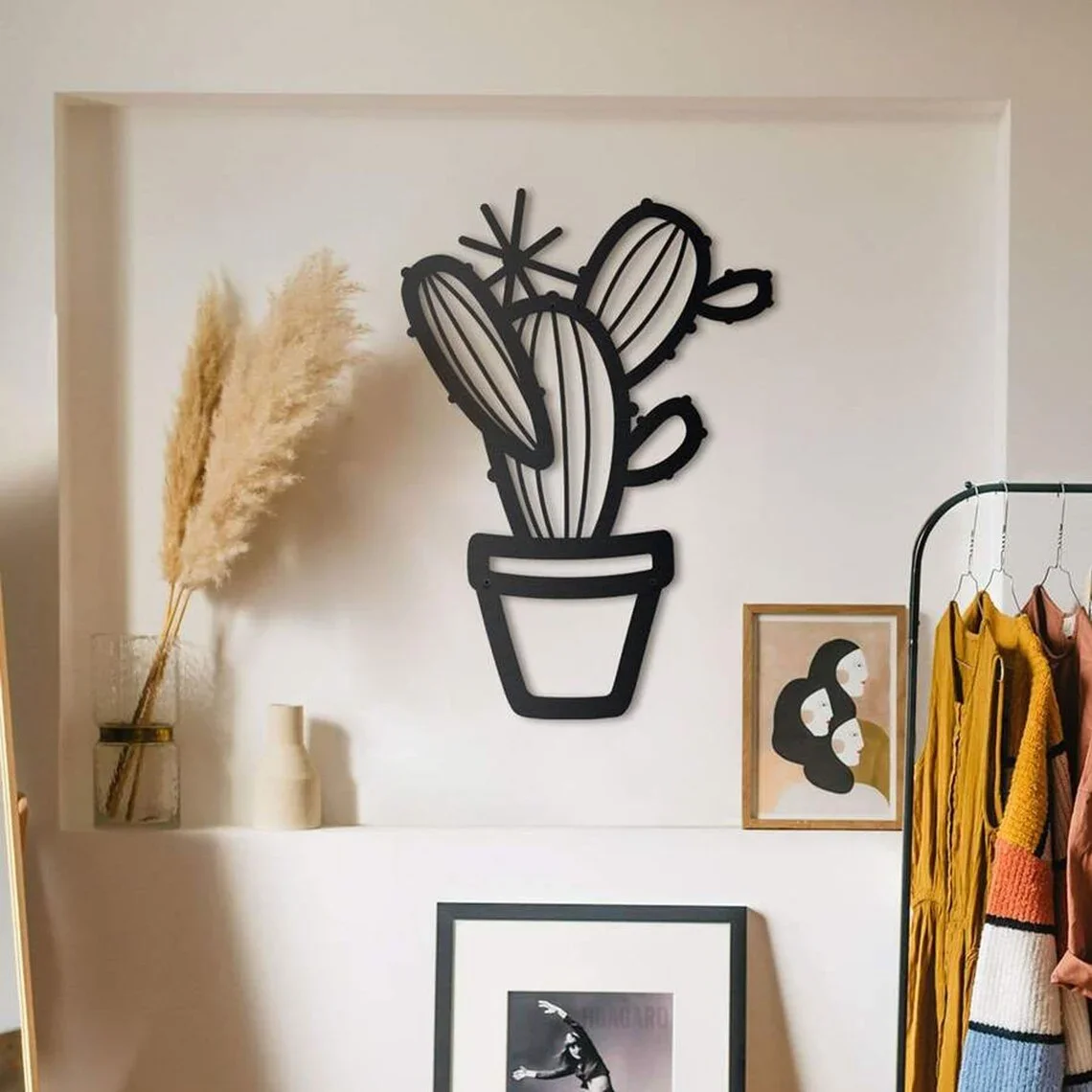 1 arte de pared de cactus de Metal de cereo, arte de pared de Metal de Cactus, decoración de pared de Metal, escultura de pared de Metal, decoración de pared moderna