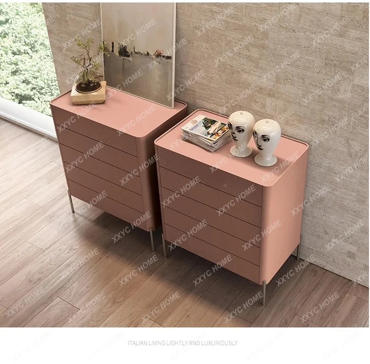 L light luxury chest, four-bucket chest of drawers with minimalist paint on the bedroom wall