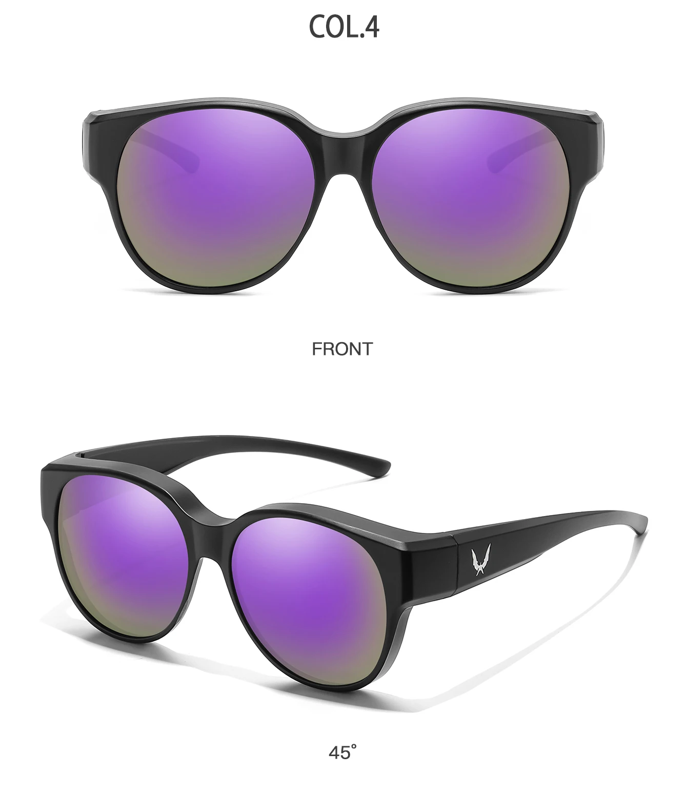 Überbrille mit Box-Cover für Myopie-Brillen, Unisex, runde Sonnenbrille mit UV-Schutz, für Outdoor-Sportarten, Angeln, Wandern, Radfahren – Detail 8