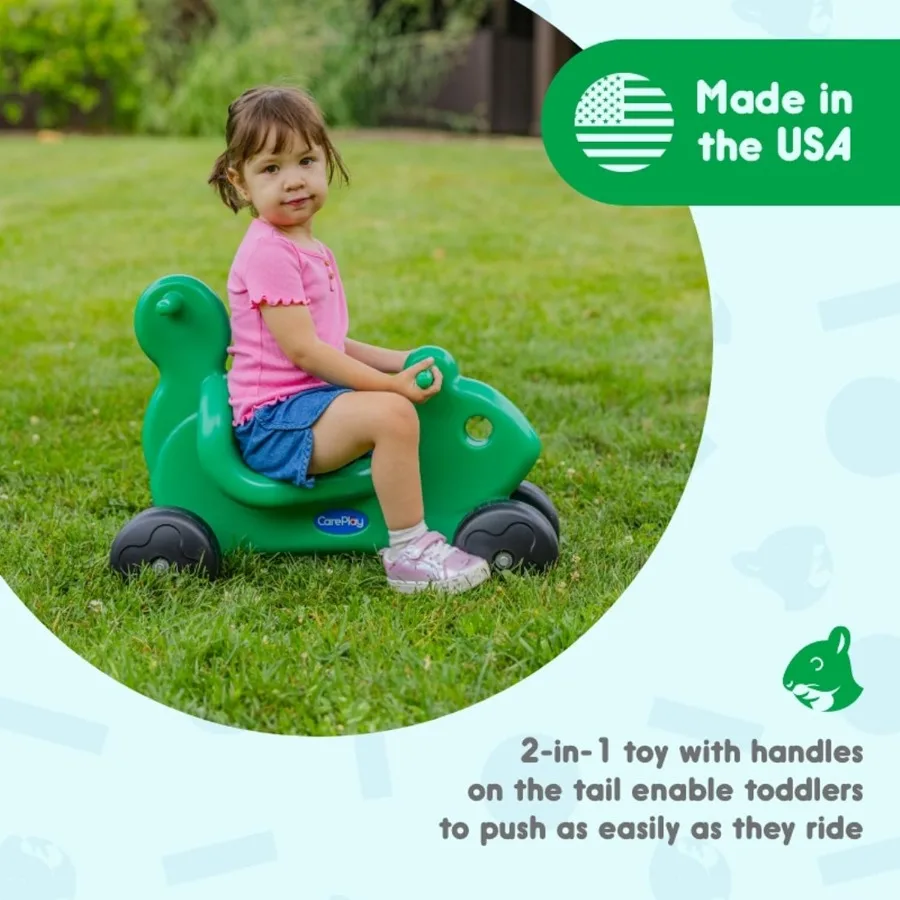 Giocattolo push & ride-on scoiattolo 2 in 1, uso interno ed esterno, sedile a basso profilo, consigliato per bambini fino a 50 libbre, Constr durevole