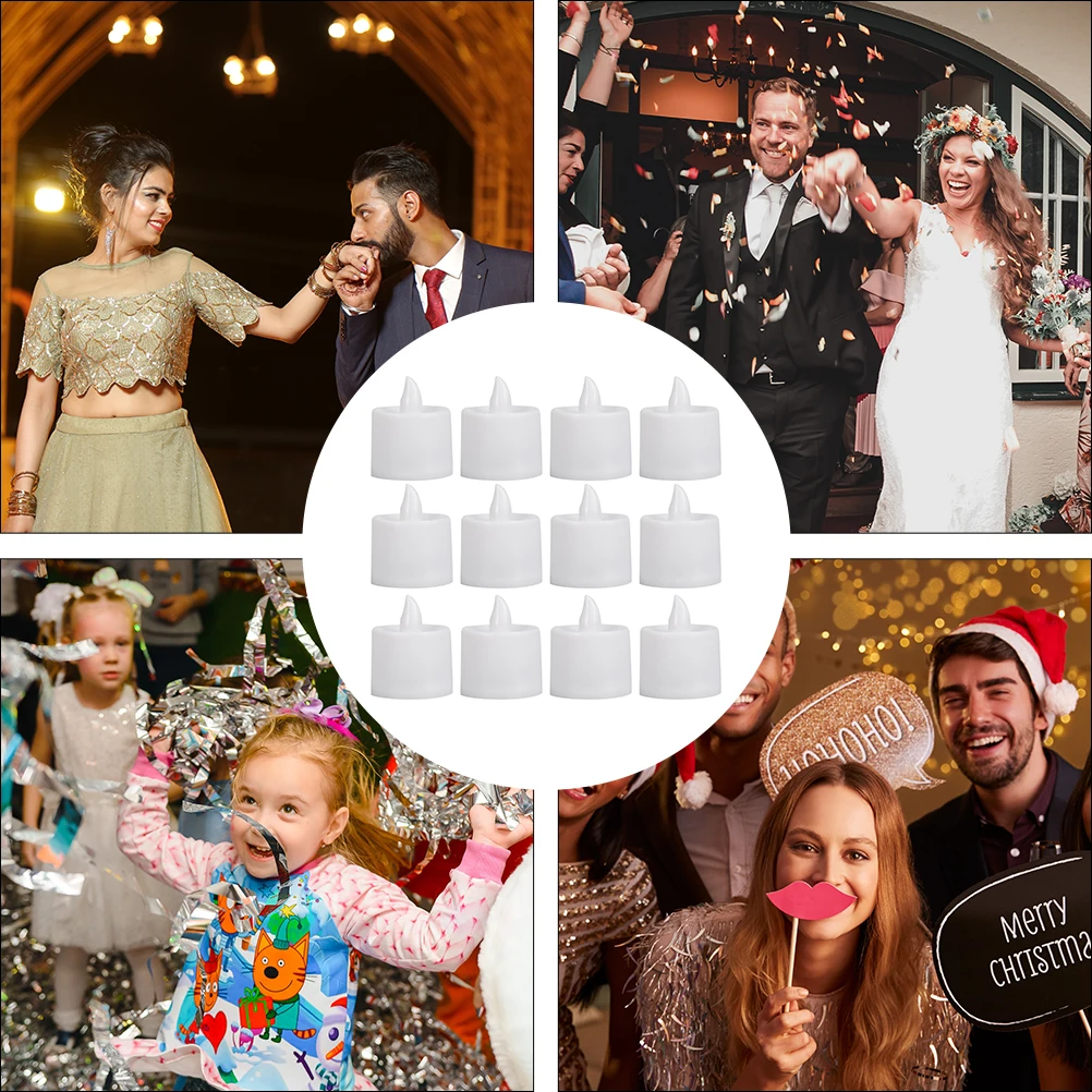 

12 Pcs LED Electronic Candles Flickering Flameless Warm White Operated Party Decorations Wedding Banquet Gifts LED