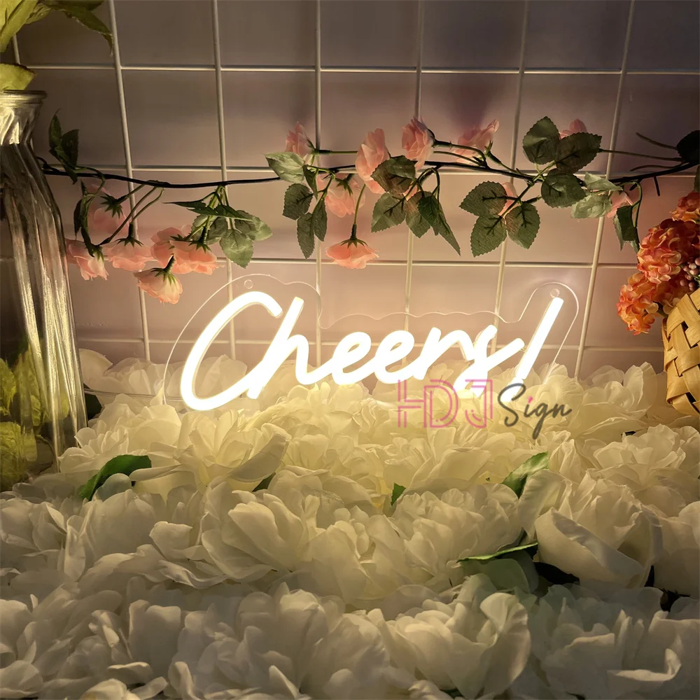 

Cheers Neon Led Sign Wedding Room Party Decor Wall Art Neon Sign LED Lights Personalize Gift Birthday Party Decoration