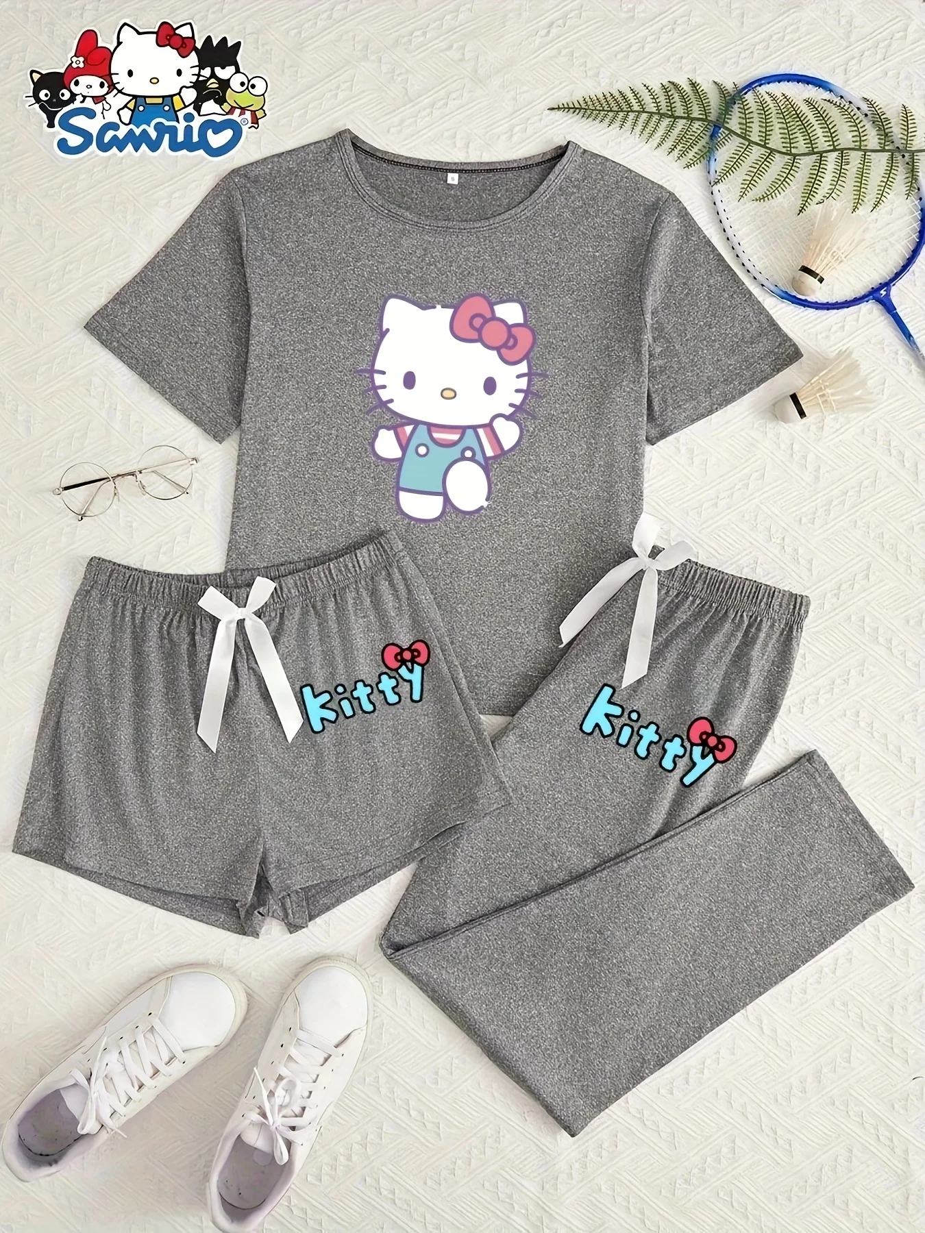 

Sanrio Hello Kitty Plus-Size Three-Piece Women'S Pajama Cartoon Set