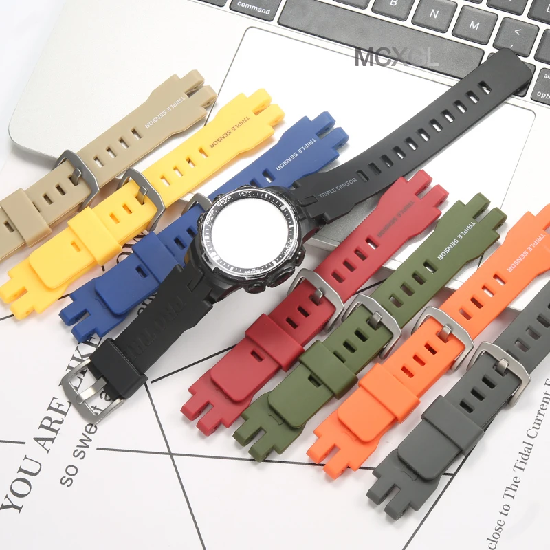 

For Casio PROTREK PRW-6000 PRW6100 PRW3000 PRW3100 PRG-300 Rubber Replacemnet Strap Waterproof Outdoor Sports Bracelet