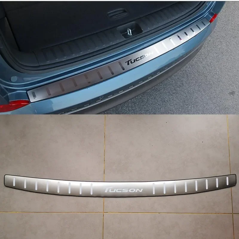 Protector de Parachoques Trasero de acero inoxidable ultrafino para coche, Protector trasero de maletero, placa de rodadura, estilo de coche para Hyundai Tucson 2015-2019