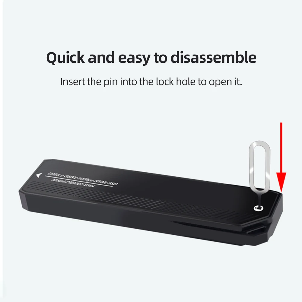 

M.2 To Type-C SSD Enclosure Adapter NVME 20Gbps Mobile Hard Disk Box Adapter Card USB A External SSD Case for 2280/2242/2260 SSD