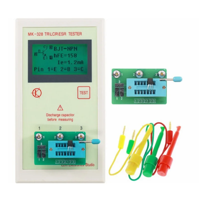 Triode Resistor Capacitor, Transistor Triode Tester, indutância, Capacitância Resistência Medidor, LCR, NPN, PNP, MOS, 328