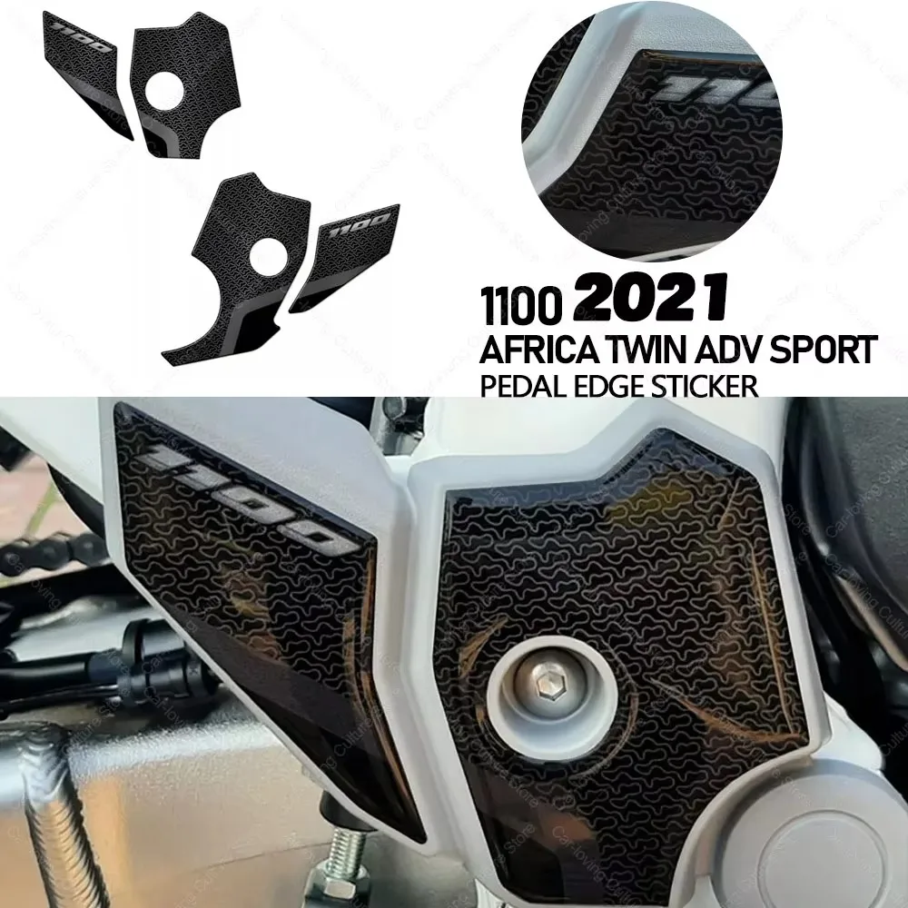 For 1100 AFRICA TWIN ADV SPORT 2021 Motorcycle Accessories Motorcycle Pedal Edge Sticker Protector 3D Resin Sticker