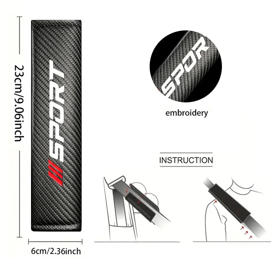 Carbon Fiber Texture PU Leather Shoulder Protector Covers