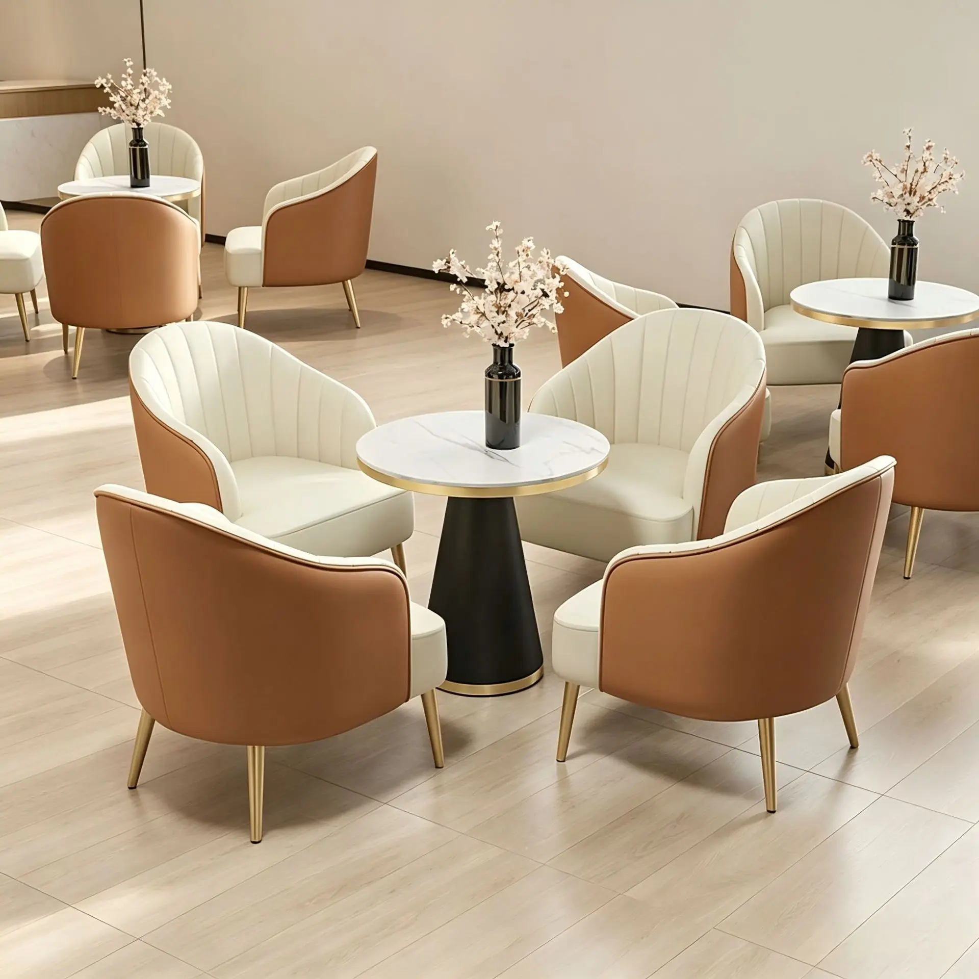 Art Design Light Luxury Sofa Chair Commercial Lobby Clubhouse Hotel Sales Department 4S Store Business Reception Negotiation