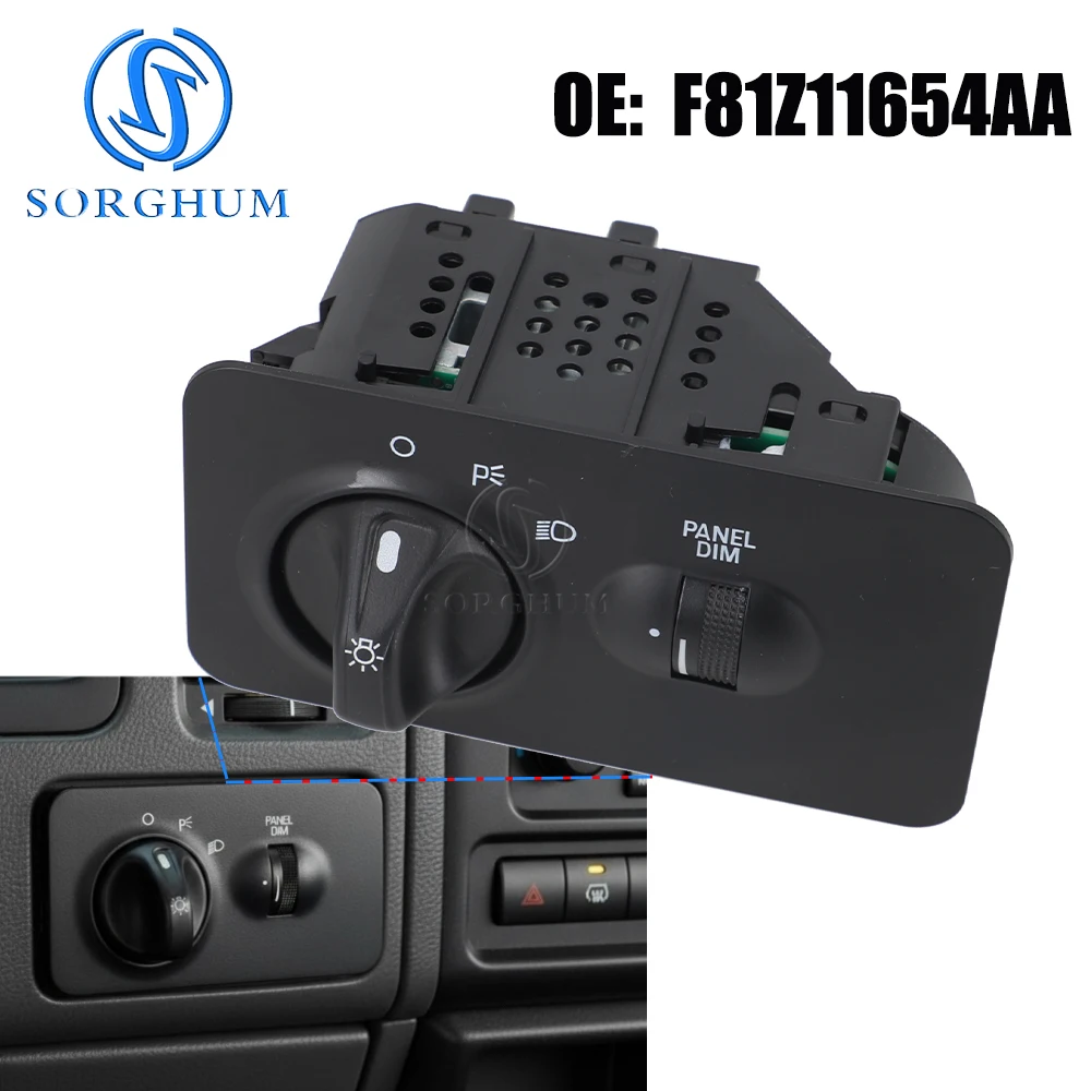 

Car Interior Headlight Switch HeadLamp Button F81Z11654AA For 1999-2005 Ford F250 F350 Super Duty Truck Panel Trim F81Z-11654-AA