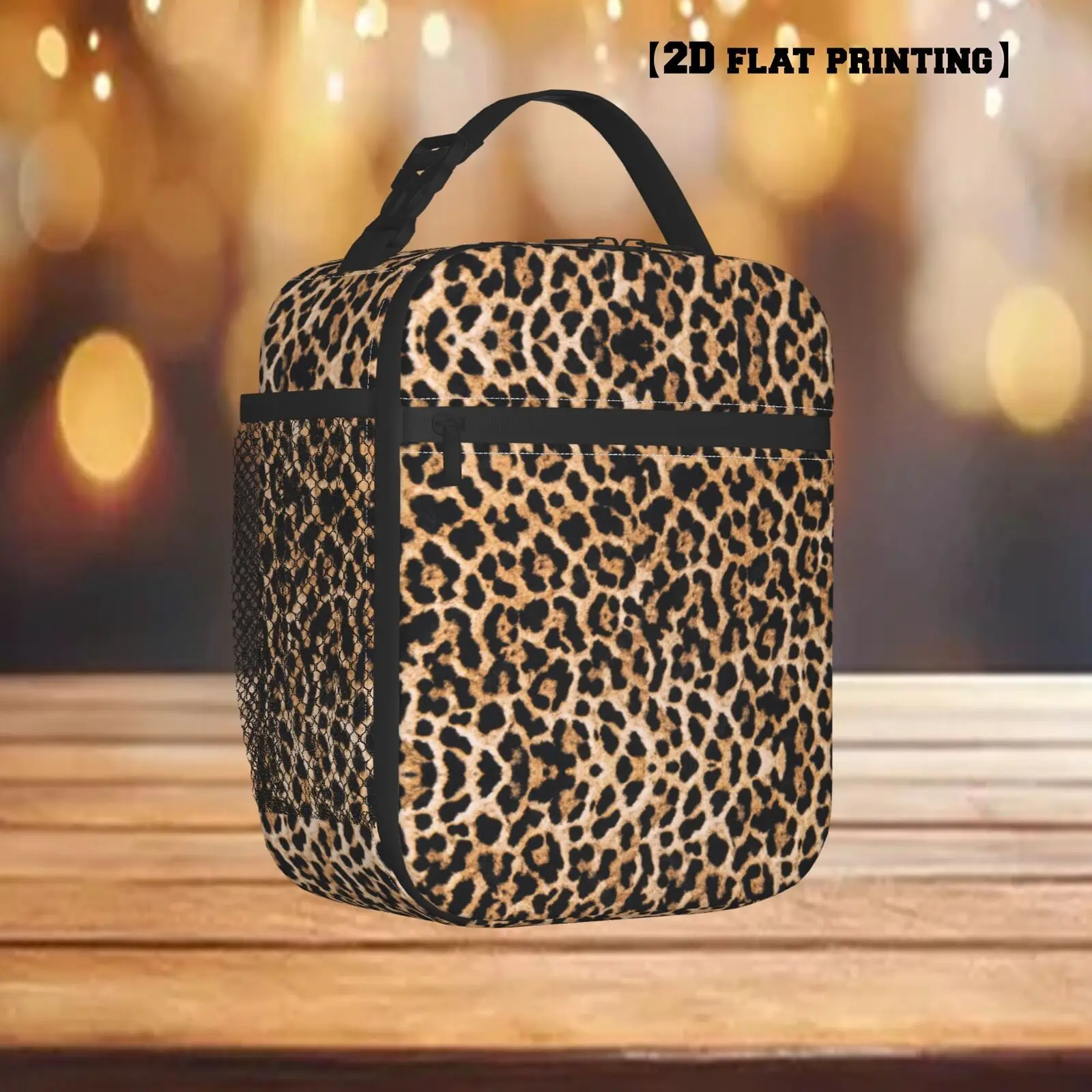 

Leopard Print Reusable Cooler Bag - Durable Polyester, Non-Food Contact, Perfect for Picnics, Shopping, and Outdoor Adventures