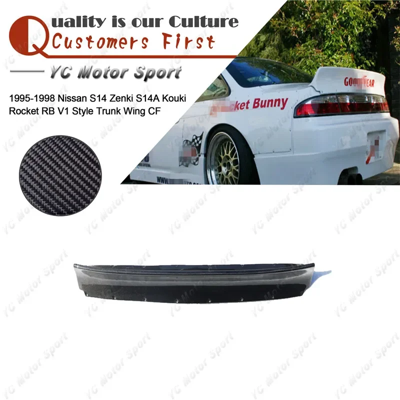 

Car Accessories Carbon Fiber Body Kit Fit For 1994-1998 S14 Zenki S14A Kouki RB V1 Style Rear Trunk Spoiler Wing
