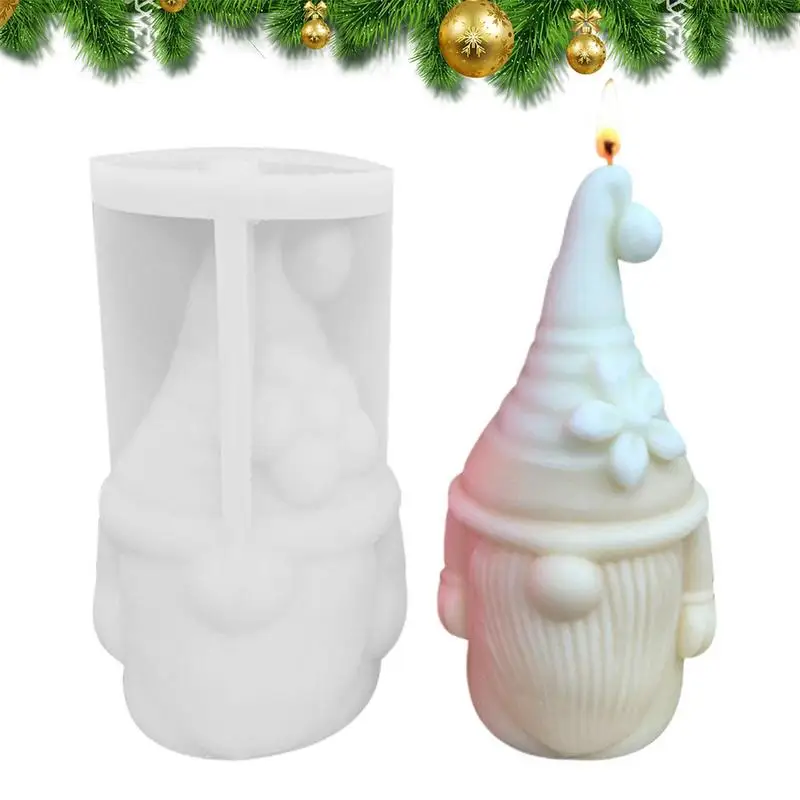 DIY Candle Resin Mold Christmas Dwarf Mold 3D Beard Gnome Handmade Candle Production Festival Xmas Gift Candle Making Supplies