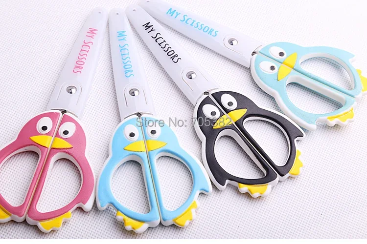 1pc Kawaii Penguin Series Round Head Scissors,School Paper Cutting Scissor Stationery Office Kids Supplies (ss-1583)