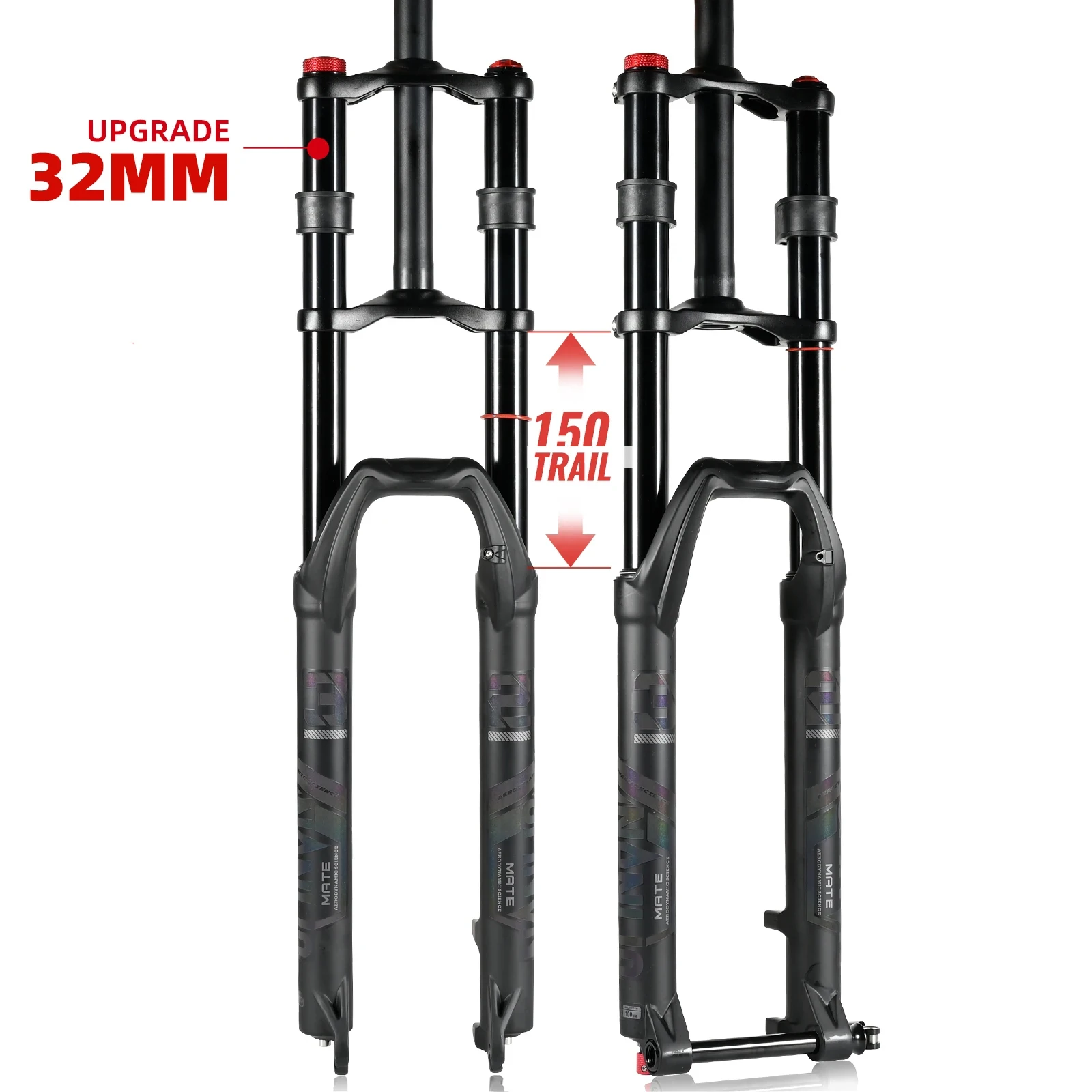 NanLio Double Shoulder MTB Air Forks 26 27.5 29’ 150MM Super Travel Aluminium Alloy with Damping Shock Speed  E-bike Fork