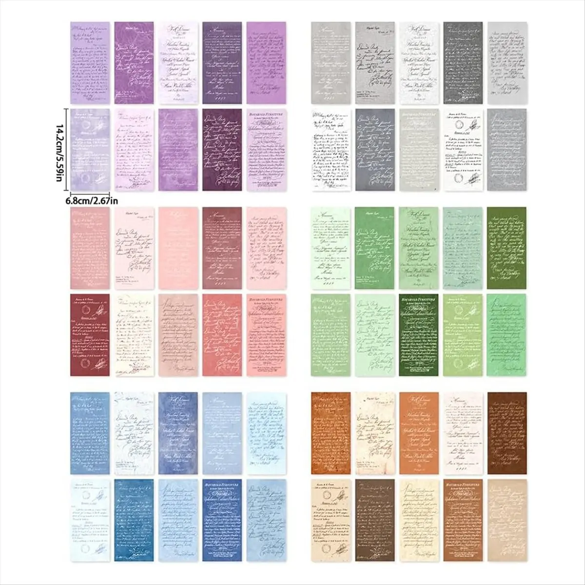 *CLOS 180 Sheets Vintage Decor Scrapbook Paper, Gentle Monologue Decoupage Paper, Writable Memo Scrapbooking Paper