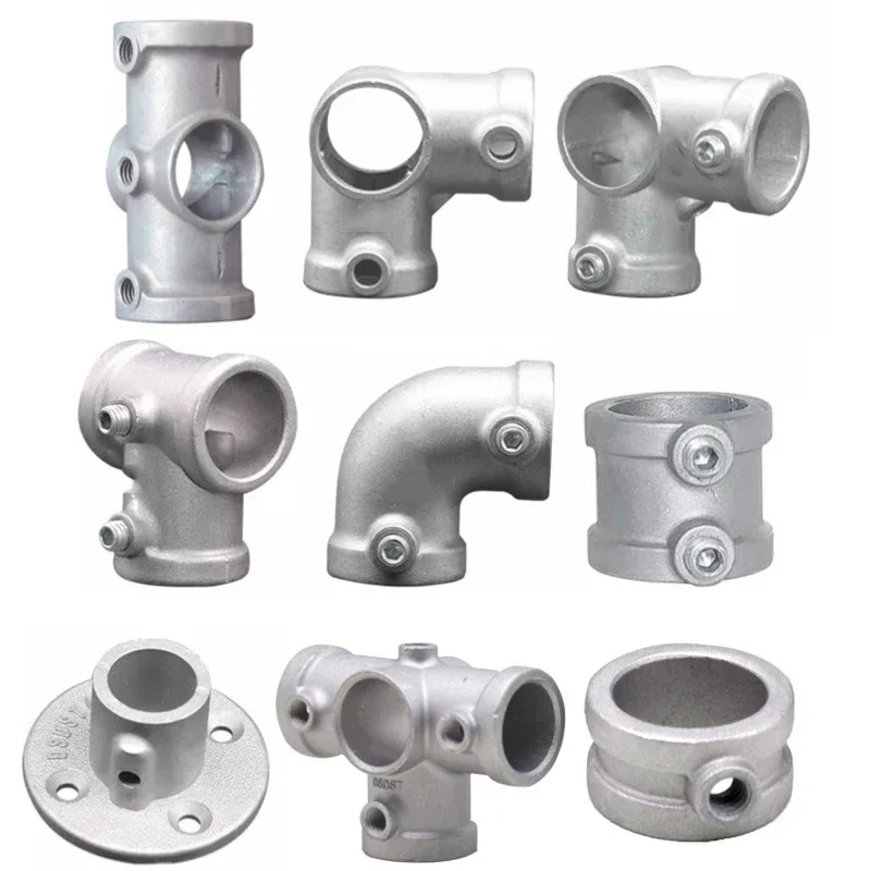 yes4pcs 32mm round aluminum alloy connector simple cloth wardrobe metal joint galvanized pipe iron tube elbow tee connector