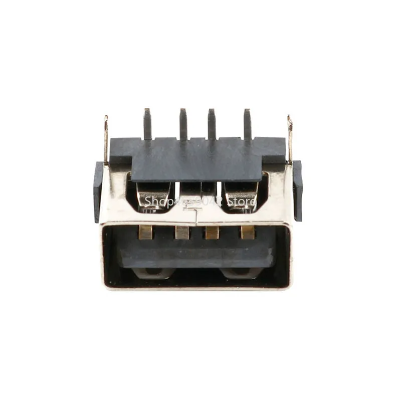 10Pcs/Lot USB Port 2.0 Type A Female 4 Pin 2 Feet 180 Degree Flat Charge Plug Socket Jack Connector Wire Adapeter DIP