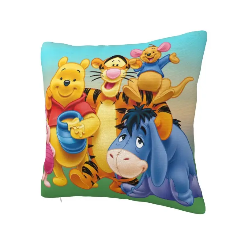 Custom Cartoon Bear Winnie The Pooh Throw Pillow Case Decor Home Cushion Cover Polyester Pillowcase Double-sided Printing