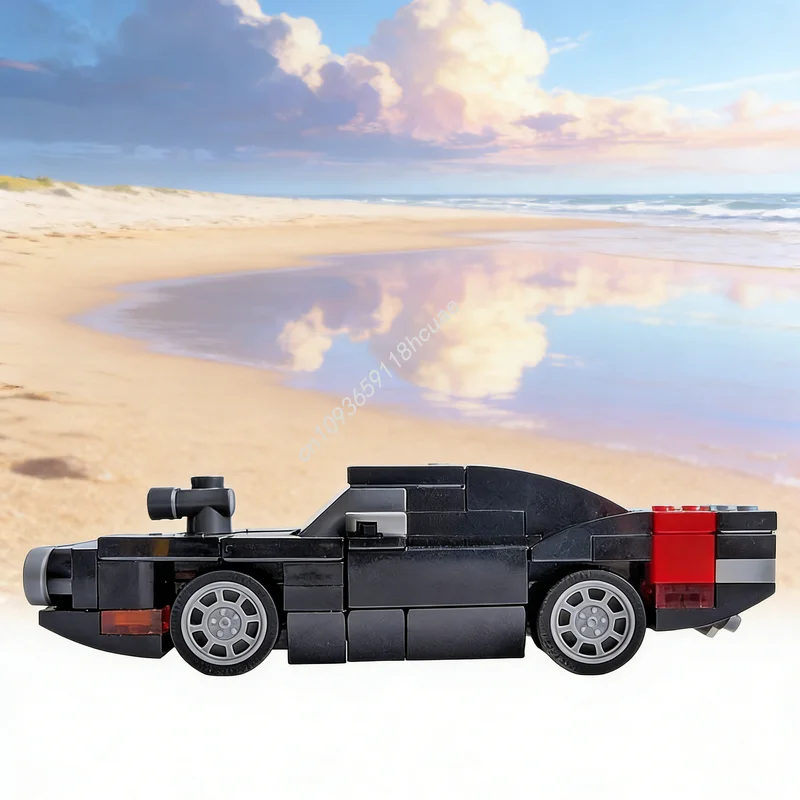 

284 детали MOC: Миниатюрная модель Dodge SRT Challenger Charger R/T City Champions, конструктор, архитектурные блоки, рождественский подарок