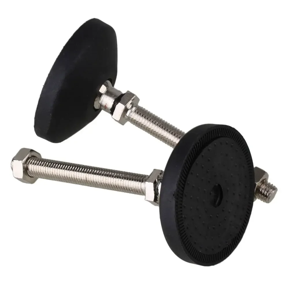 4Pcs 80mm Dia Nylon Base M12 x 100mm Threaded Universal Joint Adjustable Levelling Feet Furniture Glide Pad
