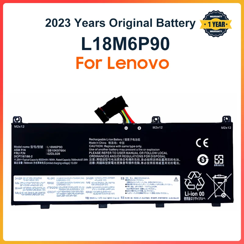 

L18M6P90 Laptop Battery For Lenovo ThinkPad P53 Series L18C6P90 02DL028 5B10W13901 SB10K97664 11.25V 90Wh 8000mAh